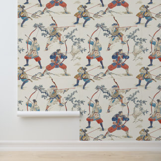 Samurai Archer Japanse Patroon Wallpaper Behang