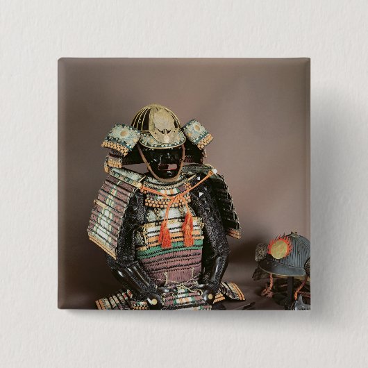 Samurai Armor, Muromachi Period c.1384 Vierkante Button 5,1 Cm (Voorkant)