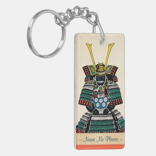 Samurai Armor Schuingyoroi japans klassiek tattoo Sleutelhanger (Voorkant Links)