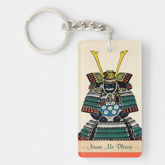 Samurai Armor Schuingyoroi japans klassiek tattoo Sleutelhanger (Voorkant)