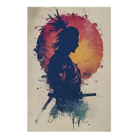 Samurai at Sunset Perfect Poster (Voorkant)