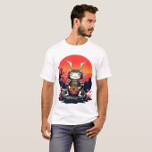 Samurai Axolotl met Ramen Bowl T-shirt (Voorkant volledig)