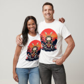 Samurai Axolotl met Ramen Bowl T-shirt (Unisex)