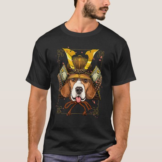 Samurai Beagle Dog Japanese Warrior Bushido Japane T-shirt (Voorkant)