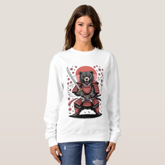 Samurai Bear Basic Sweatshirt (Voorkant volledig)