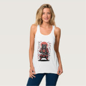 Samurai Bear Canvas Flowy Racerback Tank Top (Volledige Voorkant)
