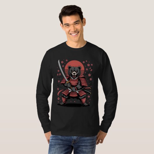 Samurai Bear Long Sleeve T-Shirt (Voorkant volledig)