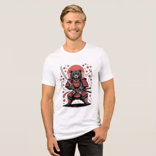 Samurai Bear Tri-Blend Shirt (Voorkant volledig)