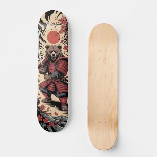 Samurai Bear warrior Skateboard (Voorkant)