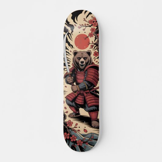 Samurai Bear warrior Skateboard (Voorkant)