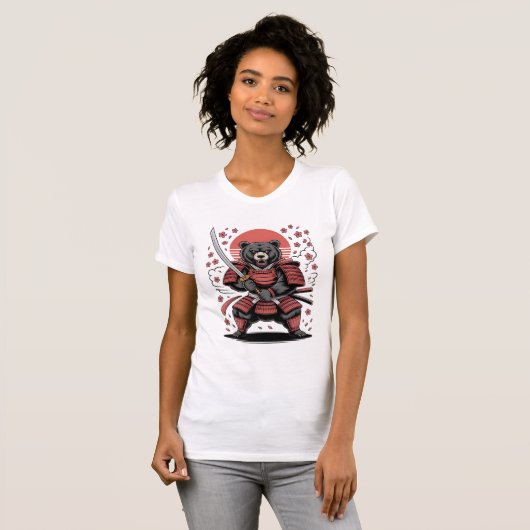 Samurai Bear Women’s Slim Fit Tee T-shirt (Voorkant volledig)
