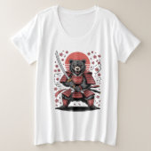 Samurai Bear Womens Plus Size T-Shirt (Design voorkant)