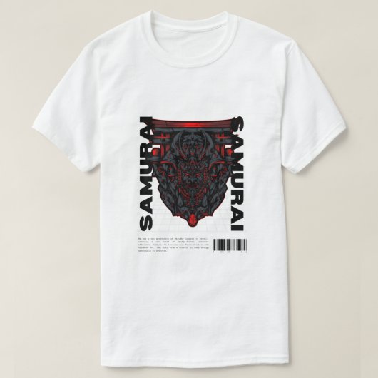 Samurai bedrukte T-shirt (Design voorkant)