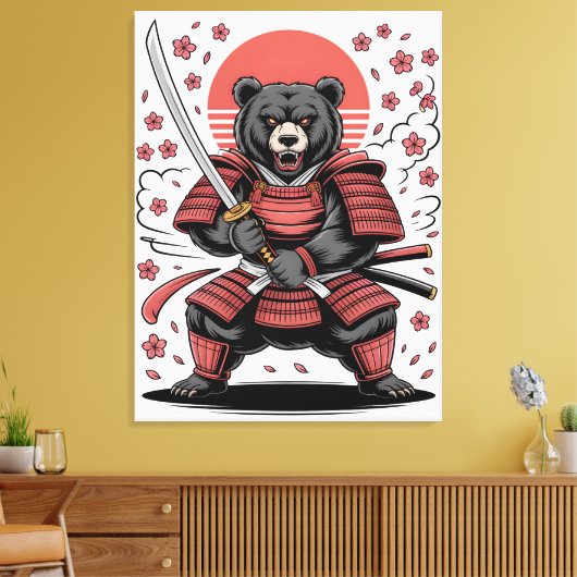 Samurai Beer Opgespannen Canvasprint Canvas Afdruk (Insitu (Woonkamer))
