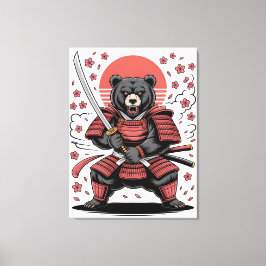 Samurai Beer Opgespannen Canvasprint Canvas Afdruk