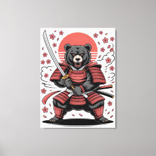 Samurai Beer Opgespannen Canvasprint Canvas Afdruk