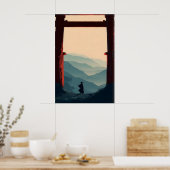 Samurai Berg Poster Eenzame Zwaardvechter, Torii (Keuken)