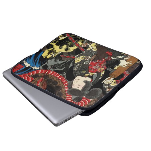 SAMURAI BESTRIJDT GIANT SNAKE TOAD LAPTOP SLEEVE (Voorkant onderkant)