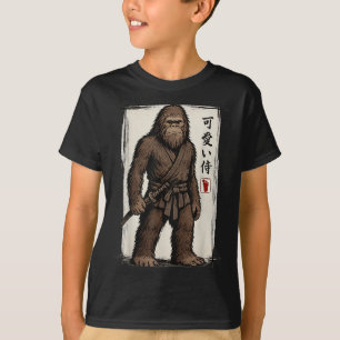 Samurai Bigfoot Japanese Art Anime Funny Mannen Vr T-shirt
