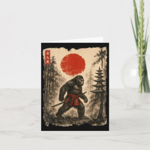 Samurai Bigfoot Japanese Sasquatch Ukiyo-e Kaart