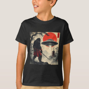 Samurai Bigfoot Japans Ufo Vintage Grafisch Ukiyo T-shirt
