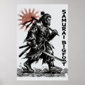 Samurai Bigfoot : Japanse krijger Sasquatch Kunst Poster (Voorkant)