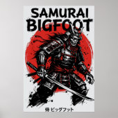 Samurai Bigfoot : Japanse krijger Sasquatch Kunst Poster (Voorkant)