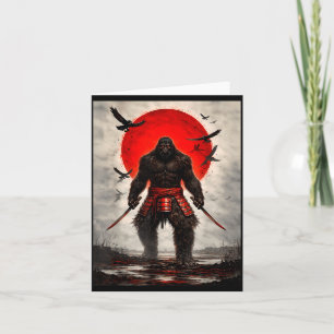 Samurai Bigfoot Japanse Vintage Grafische Kunst Gr Kaart