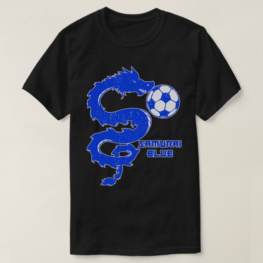 SAMURAI BLAUW Japan Voetbal T-shirt (Design voorkant)