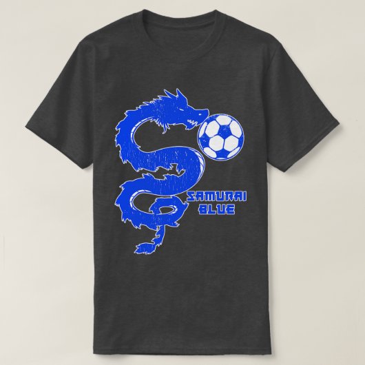 SAMURAI BLAUW Japan Voetbal T-shirt (Design voorkant)