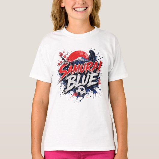 Samurai Blue - Japan Voetbalcultuur T-shirt (Voorkant)