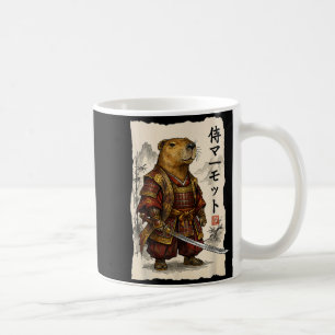 Samurai Bosmarmot Japanse Kunst Krijger Dierenlief Koffiemok