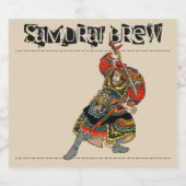 Samurai Brew bier flesetiket Bier Etiket (Enkel label)