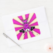 Samurai bug vierkante sticker (Envelop)