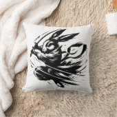 Samurai Bunny Zwarte Inkt Krijger Konijn Kussen (Deken)