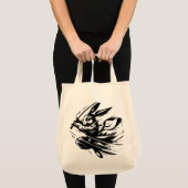 Samurai Bunny Zwarte Inkt Krijger Konijn Tote Bag (Voorkant (product))