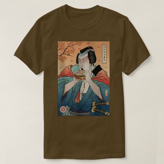 Samurai & Burger Fast Food Ukiyoe (2) T-shirt (Design voorkant)