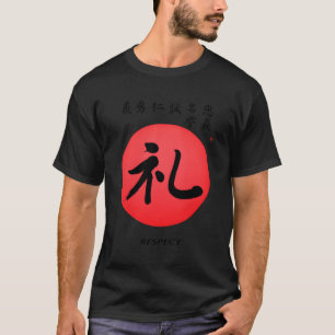 Samurai Bushido Code Respect Kanji Kalligrafie Oor T-shirt