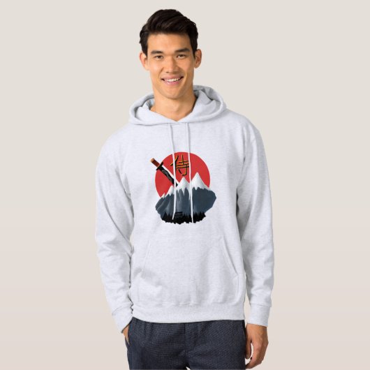 Samurai Bushido Sweatshirt - Katana & Sun Japanese (Voorkant volledig)
