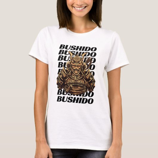Samurai Bushido Vrouwen Wit T-shirt (Voorkant)