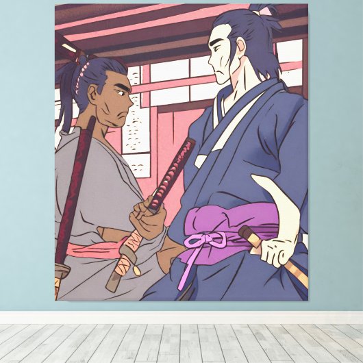 samurai canvas afdruk (Insitu (Houten vloer))
