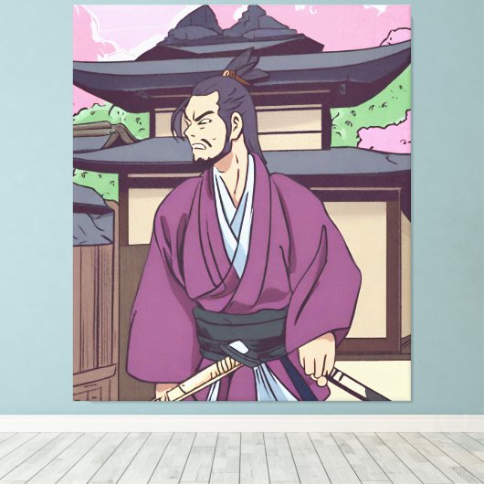 samurai canvas afdruk (Insitu (Houten vloer))
