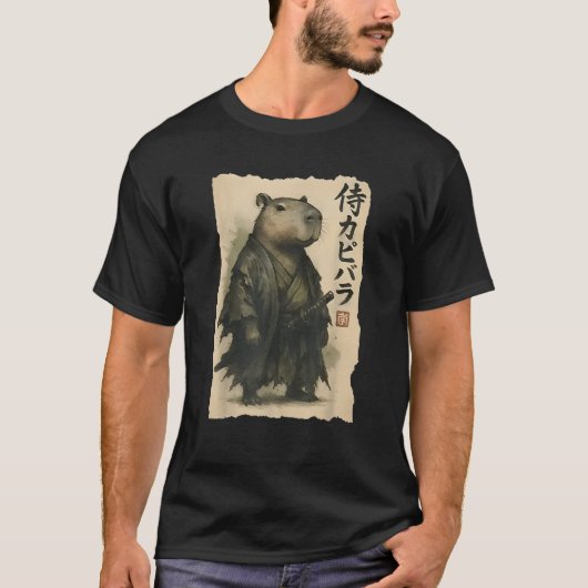 Samurai Capybara Grappig Capybara Japans Dier T-shirt (Voorkant)