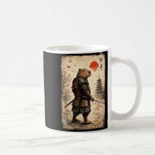 Samurai capybara grappige capybara vintage grafiek koffiemok
