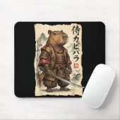 Samurai Capybara Japanese Art Vintage Graphic Funn Muismat (Met muis)