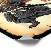 Samurai Capybara Japanese Art Vintage Graphic Funn Poster (Hoek)