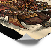 Samurai Capybara Japanese Art Vintage Graphic Funn Poster (Hoek)