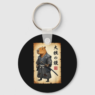Samurai Capybara Japans Kunst Vintage Grafisch Gra Sleutelhanger