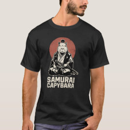 Samurai Capybara Japanse Esthetiek Grappig Meme T-shirt