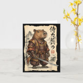 Samurai Capybara Japanse Kunst Vintage Grafisch Gr Kaart (Gele Bloem)